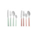 Set de Cubiertos Kinvara KT166096-1 Verde Rosa Plateado Acero Inoxidable Plástico (12 Unidades)