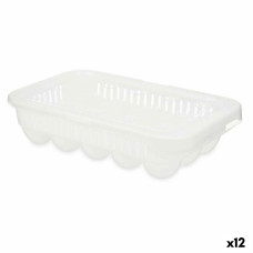 Huevera Kinvara 02 1067 Blanco Transparente Plástico 17,5 x 7 x 28,5 cm (12 Unidades)