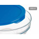 Fiambrera Redonda con Tapa Pasabahce Chefs Azul 595 ml 14 x 6,3 x 14 cm (6 Unidades)