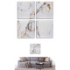 Set of 4 pictures Canvas Marble White 35 x 7 x 35 cm (6 Units)
