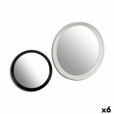 Espejo de pared KM413 Blanco Negro 52 x 4,8 x 52 cm Círculo (6 Unidades)