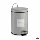 Papelera con Pedal Berilo Beauty Products Blanco Gris Acero Plástico 3 L (6 Unidades)