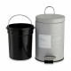 Papelera con Pedal Berilo Beauty Products Blanco Gris Acero Plástico 3 L (6 Unidades)