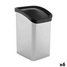 Papelera Berilo D093-1 Plateado Plástico 23 L Basculante (6 Unidades)