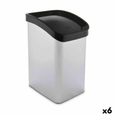 Papelera Berilo D085-1 Plateado Plástico 12 L Basculante (6 Unidades)