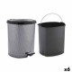 Papelera con Pedal Berilo D004-2 Gris oscuro Plástico 6 L (6 Unidades)