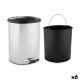 Papelera con Pedal Berilo D003-1 Plateado Plástico 11 L (6 Unidades)