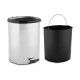 Papelera con Pedal Berilo D003-1 Plateado Plástico 11 L (6 Unidades)