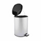 Papelera con Pedal Berilo D002-1 Plateado Plástico 20 L (4 Unidades)