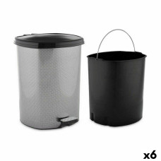 Papelera con Pedal Berilo D-003-2 Gris oscuro Plástico 11 L (6 Unidades)