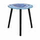 Mesa auxiliar Mármol Azul Negro Cristal 40 x 41,5 x 40 cm (4 Unidades)