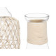 Bottle 21638W White Transparent 19 x 48 cm Decorative (2 Units)