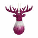 Adorno Navideño Reno Fucsia Plástico Purpurina 13,5 x 15,5 x 7 cm (24 Unidades)