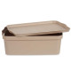 Caja de Almacenaje con Tapa Kipit TP595-3 Beige Plástico 14 L 29,5 x 14,5 x 45 cm (12 Unidades)