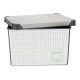Caja de Almacenaje con Tapa Kipit Home Gris Plástico Cuadriculado 17 L 28 x 22 x 37 cm (12 Unidades)
