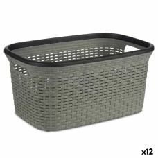 Cesto para la Ropa Kipit TP7001-2 Gris Plástico 36 L 36 x 25,5 x 53 cm (12 Unidades)