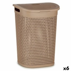 Cesto para la Ropa Kipit 4790-4 Beige Plástico 60 L 43,5 x 57,5 x 34 cm (6 Unidades)