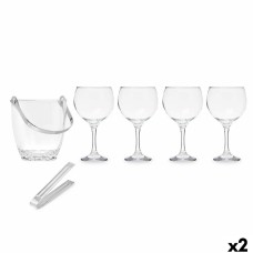 Ice Bucket Vivalto 11444 Transparent Metal Crystal 14,5 x 12 x 12,5 cm 4x (10,5 x 20 cm) Wine glasses (2 Units)