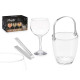 Cubitera Vivalto 11444 Transparente Metal Cristal 14,5 x 12 x 12,5 cm 4x (10,5 x 20 cm) Copas (2 Unidades)
