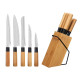 Set of Knives with Wooden Base Kinvara KT171028A 6PCS Natural Bamboo Steel (4 Units)