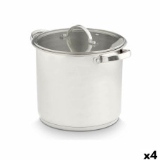 Casserole with glass lid Kinvara 17396 Silver 31 x 25 x 24 cm Induction (4 Units)