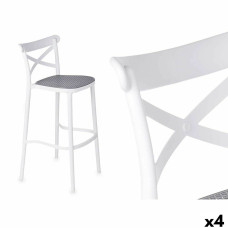 Taburete PC-175B Blanco Gris Polipropileno Ratán 41 x 103 x 52,5 cm (4 Unidades)