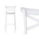 Taburete PC-175B Blanco Gris Polipropileno Ratán 41 x 103 x 52,5 cm (4 Unidades)