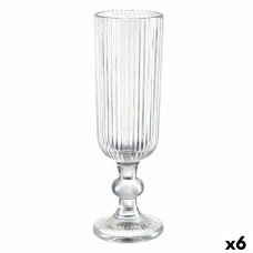 Copa de champán Rayas Transparente Vidrio 160 ml (6 Unidades)