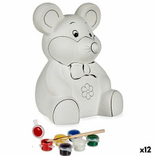 Hucha para Pintar Pincello BS1802 Cerámica Ratón 14,7 x 20,8 x 16,3 cm (12 Unidades)