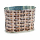 Macetero Ibergarden H18A3528D Metal Mimbre Ovalado 12,7 x 15 x 23,5 cm (24 Unidades)