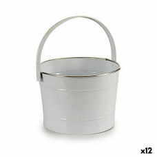 Macetero Ibergarden 49095 Blanco Plateado Zinc Cubo 25 x 29,5 x 27 cm (12 Unidades)
