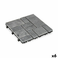 Baldosa Encajable Ibergarden TTS11P-GY Gris Piedra Plástico 30 x 2,8 x 30 cm (6 Unidades)