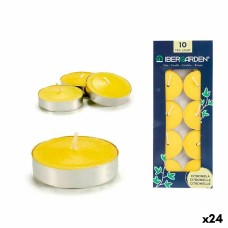 Set de Velas Ibergarden HL-1010CIT Amarillo Metal Cera Citronela (24 Unidades)
