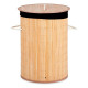 Cesto para la Ropa Sucia Kipit BA1315-436 Negro Natural Metal Bambú Madera MDF 48 L (4 Unidades)