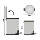 Papelera con Pedal Berilo B0010-7L Plateado Acero Inoxidable Plástico 7 L (4 Unidades)