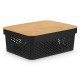 Caja Multiusos Kinvara CH52980 (26) Marrón Negro Bambú Polipropileno 35,7 x 14 x 26,2 cm (6 Unidades)