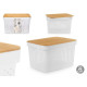 Caja Multiusos Kinvara CH52970 (25) Blanco Marrón Bambú Polipropileno 35,7 x 22 x 26,2 cm (4 Unidades)