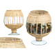 Portavelas SG-30540 Transparente Natural Vidrio Ratán 18 x 22 x 18 cm (6 Unidades)