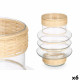 Portavelas SG-29857 Transparente Natural Vidrio Ratán 18 x 24 x 18 cm (6 Unidades)