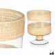 Portavelas SG-29685 Transparente Natural Vidrio Ratán 15 x 20 x 15 cm (6 Unidades)