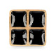 Bandeja con Compartimentos MALI-991 B Negro 31 x 3 x 31 cm (6 Unidades)