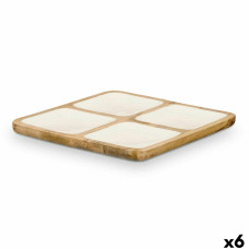 Bandeja con Compartimentos MALI-991 W Blanco 29,5 x 3 x 29,5 cm (6 Unidades)