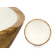 Bowl MALI-701 W White Enamel Mango wood 25 x 10,3 x 25 cm (6 Units)