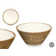 Bowl MALI-701 W White Enamel Mango wood 25 x 10,3 x 25 cm (6 Units)