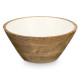 Bowl MALI-701 W White Enamel Mango wood 25 x 10,3 x 25 cm (6 Units)