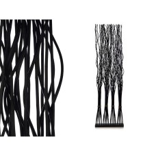 Folding screen MJ84091-N Black Willow wood 50 x 182 x 13 cm 4 Bouquets