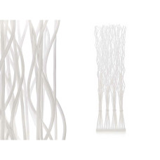 Biombo MJ84091-B Blanco Madera de sauce 50 x 182 x 13 cm 4 Ramilletes