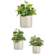 Set of pots Ibergarden CILINDRO-7044 Grey Clay Cylinder Ø 14 cm Ø 22 cm Ø 17 cm 3 Pieces