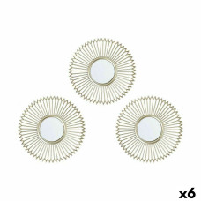 Juego de Espejos Champagne Plástico 24,5 x 1,5 x 24,5 cm (6 Unidades)