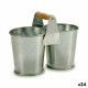 Macetero Ibergarden D60088-B Marrón Plateado Madera Zinc Doble 20 x 15 x 10,2 cm (24 Unidades)